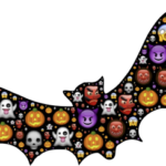 perros para jalar trineos Siluetas de murciélago para Halloween